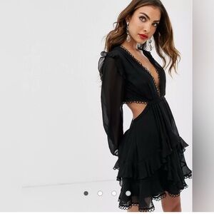 ASOS Black Mini Dress with Lace Detail